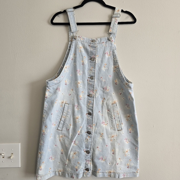 Celebrity Pink Light Blue Overall Denim Dress L - Picture 1 of 7